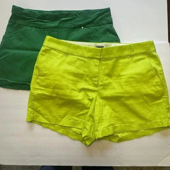 Shorts Bundle of 2 Green Chino J Crew/ I-N-C Womens Sz 12 Casual Wicked Alphaba - Picture 1 of 13